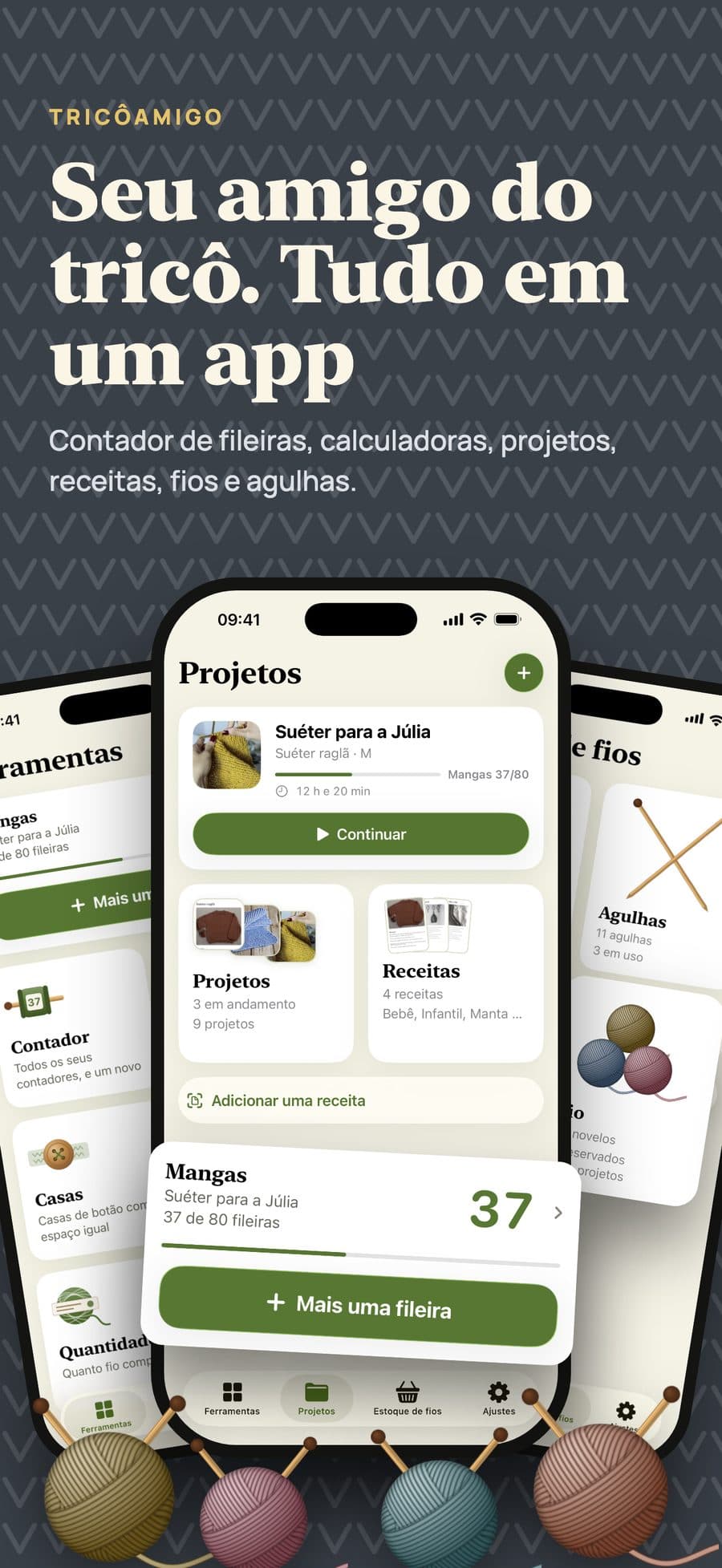 TricôAmigo: Seu amigo do tricô. Tudo em um app