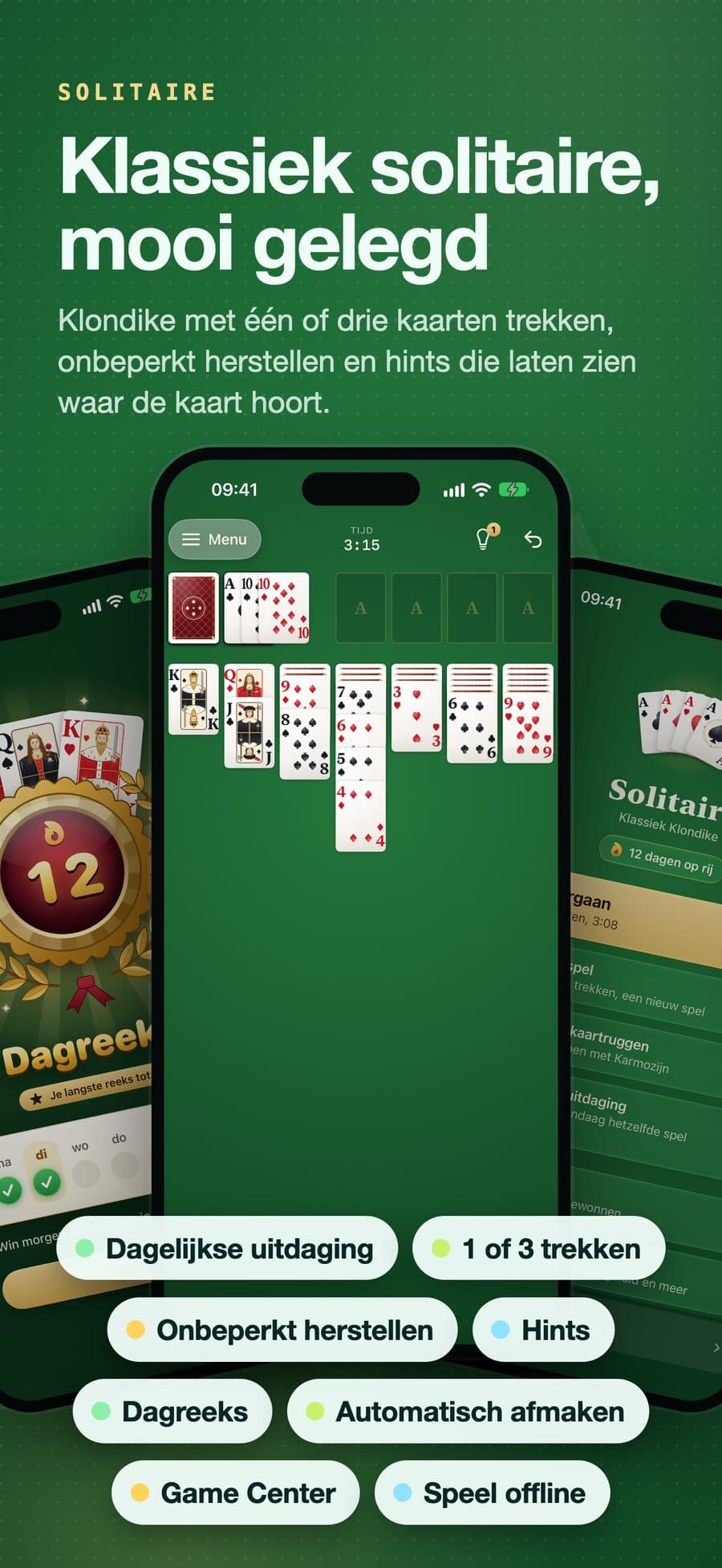 Solitaire: Klassieke solitaire, mooi gedeeld